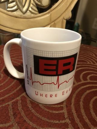 Er Tv Show Coffee Cup Mug " Where Everything Is Stat " Warner Brothers Wb 1995