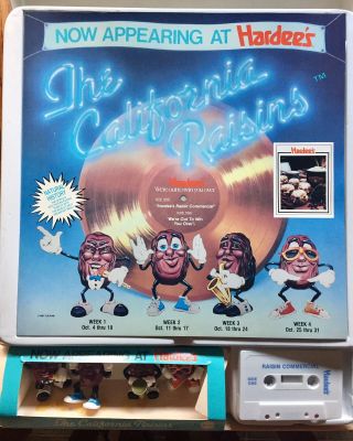 Unique California Raisins Collectible Toys Display Vintage 1988 Rare Hardees