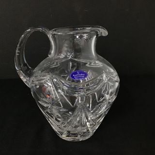 Royal Doulton Fine Cut Clear Crystal Jug Pitcher Heavy Made In Poland 402