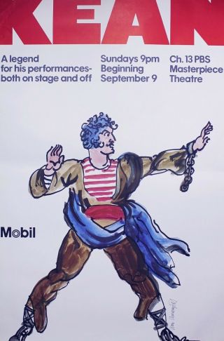 Mobil Masterpiece Theatre Poster " Kean " … 30 " X 46 " 1979