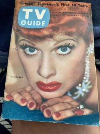 1957 Lucille Ball Tv Guide Cover Pristine