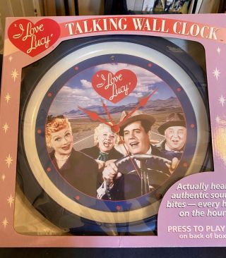Rare I Love Lucy Talking Wall Clock.  13” Diameter.