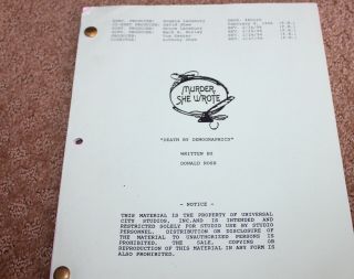 Murder She Wrote Tv Series Show Script Death By Demographics
