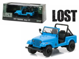 1977 " Dharma " Jeep Cj7 Blue " Lost " Tv Series (2004 - 2010) 1/43 Diecast Model Car