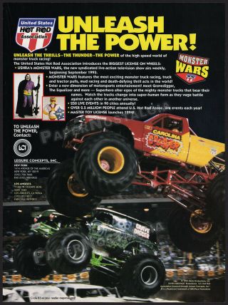 Monster Wars_original 1993 Trade Print Ad_toy / Tv Promo_carolina Crusher