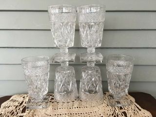 Set Of 6 Imperial Clear Glass Cape Cod Footed Tumblers Goblets 5 1/2 " Tall