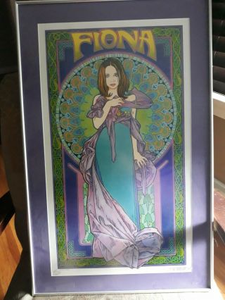 Fiona Apple Bob Masse Framed Poster 1998 Limited Ed.  Big 29x18 Art Nouveau Psych