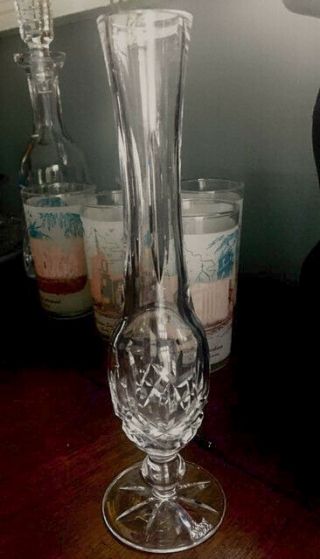 Vintage Waterford Crystal Signed Lismore? 9 " Footed Bud Vase