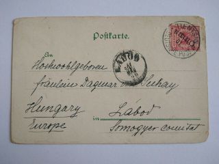 1901 Germany In China Tiestsin Peking Beijing Postcard To Hungary (3)