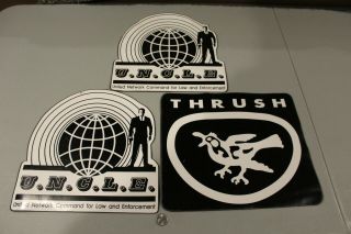 3 Large Man From U.  N.  C.  L.  E.  Car Magnets Thrush 12 " X 12 " Htf Advertising Uncle