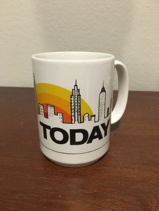 vtg Today Show NBC News Coffee Mug Cup York City Skyline w/ Twin Towers 2