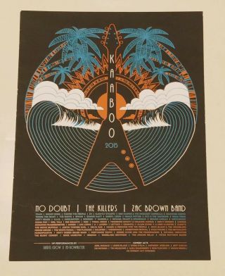 15 Kaaboo Gibson Flying V 311 Zac Brown No Doubt Concert Poster Limited Edition