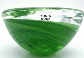 Kosta Boda Green Swirl Votive/candle T Light Holder By Anna Ehrner