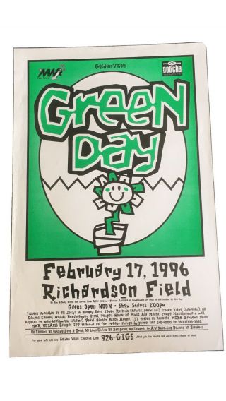 Green Day 1996 Vintage Hawaii Concert Poster