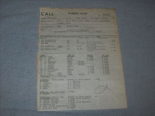 Authentic 1971 Tv The Partridge Family Production Call Sheet - Love & Fairs