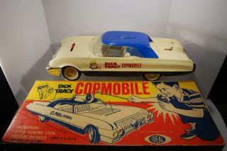 Vintage 1960s Ideal Dick Tracy Copmobile Plastic Battery Operated Toy Car W/ Box