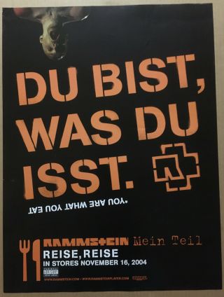 Rammstein Rare 2004 Promo Poster For Mein Teil On Reise Cd 18x24 Never Displayd