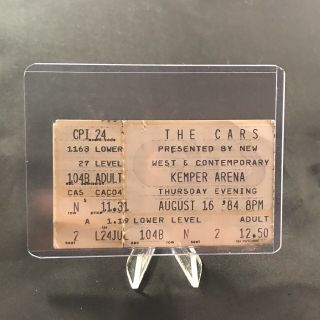 The Cars Kemper Arena Kansas City Concert Ticket Stub Rare Vintage August 1984