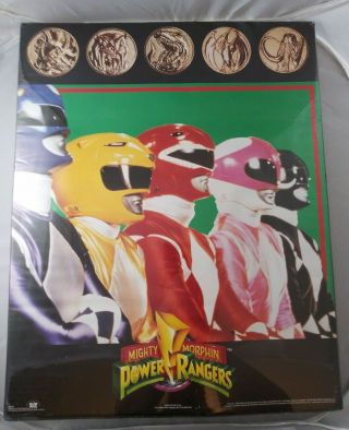 Mighty Morphin Power Rangers - Poster Saban Vintage 1994 In Package Nos