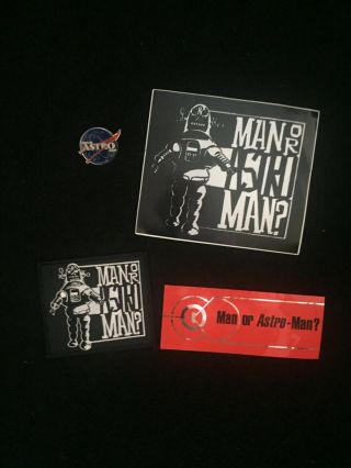 Man Or Astro - Man? Official Vintage Merch Enamel Pin Badge/cloth Patch/2xstickers