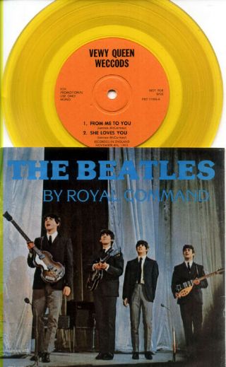 Beatles By Royal Command (c) 1963 7 " 45 Gold Colored Vinyl Ep & Ps Picture Sleeve