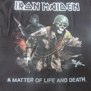 2006 Iron Maiden Matter Of Life & Death Size Md Worldtour Dateback Nov Dec 2006