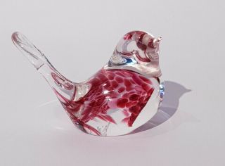 Ruby Small Bird Of Happiness - Hand Crafted Colourful Glass Bird Eamonn Vereker