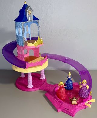 Disney Princess Magiclip Glitter Gliders Castle W/3 Dolls & Owl Cinderella