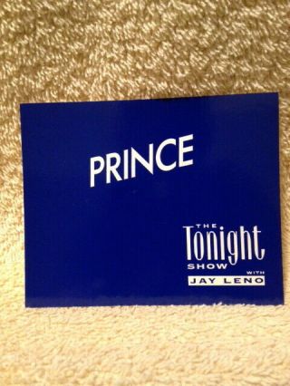 Tonight Show With Jay Leno Show Guest Dressing Room Door Card Prince