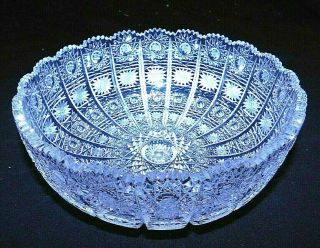 Antique Cut Glass Bowl,  8.  25 ",  Ex Cond
