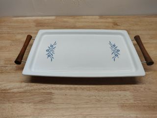 Vintage Corning Ware Blue Cornflower P - 35 - B Broil,  Bake Tray With Stand