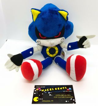 Tomy Metal Sonic 12 Inch Plush Stuffed Hedgehog Collectible Sega Rare Htf
