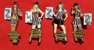 Hard Rock Cafe Hollywood Fl Sexy Playing Cards Gambler Girls 4 Pin Up Set 2014