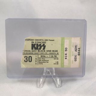 Kiss Augusta Civic Center Georgia Concert Ticket Stub Vintage December 30 1985