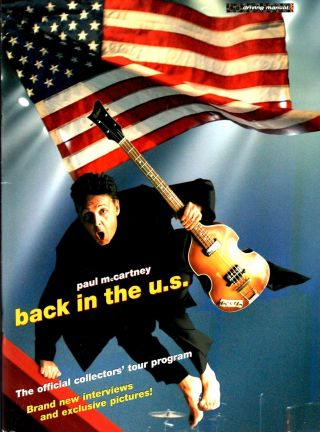 Paul Mccartney 2002 Back In The U.  S.  Tour Concert Program Book Booklet / Ex 2 Nm