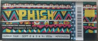 Phish Dicks Sporting Goods Park Commerce City Co Lucite Ticket Magnet 2016