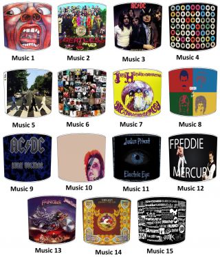 Lampshades Ideal To Match Famous Music Album Covers,  Queen,  Ac Dc,  Judas Priest