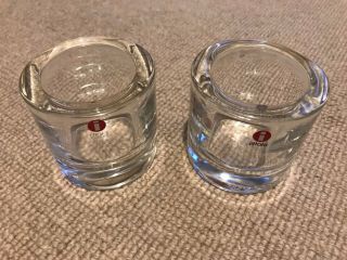 Two (2) Iittala Marimekko Kivi Glass Votive Tea Light Holders,  Vgc
