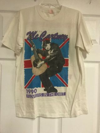 Vtg 1990 Paul Mccartney “flowers In The Dirt” World Tour Concert Rare T - Shirt Xl