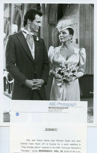 Joan Collins Michael Nader Wedding Dynasty 1984 Abc Tv Photo