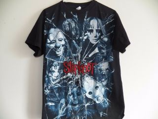 Vintage 90s Slipknot Rock Concert Black Medium Heavy Metal Band Tour T - Shirt