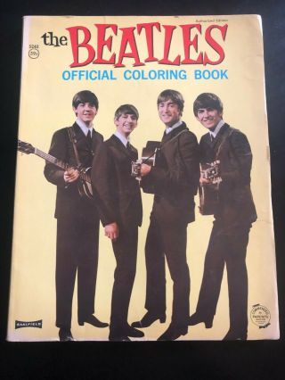 1964 The Beatles Official Coloring Book W B&w Photos Saalfield Pub.