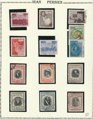 Postes Persanes 1950 Sets On 1 Page With Better Stamps
