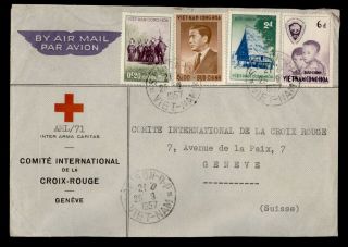 Dr Who 1957 Vietnam Saigon Airmail To Switzerland Red Cross F43568