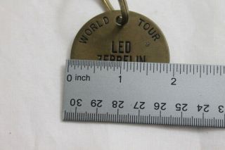 Vintage Led Zeppelin World Tour Backstage Pass Brass Key Chain Medallion Fob 3