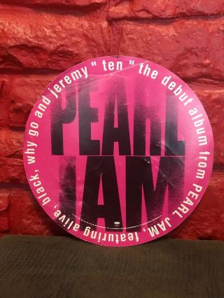Rare Pearl Jam Promo Advertising Concert Debut Album Record Pink Circle SFAA 2