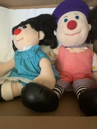 Big Comfy Couch Molly 18 " & Loonette The Clown 20 " Approx Dolls 1995 Large Size