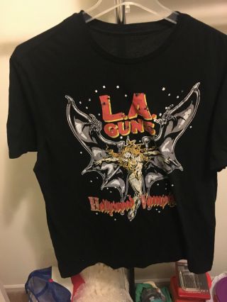 Vtg 1991 La Guns Hollywood Vampires Tour T - Shirt Heavy Metal Band True Concert