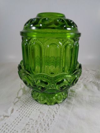 Vintage Le Smith Moon & Stars Green Fairy Lamp Candle Holder