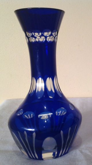 Bohemian Blue Crystal Vase 142 Mm